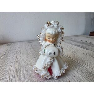 Vintage holt howard cherub Angel candle holder spaghetti muff Victorian statue